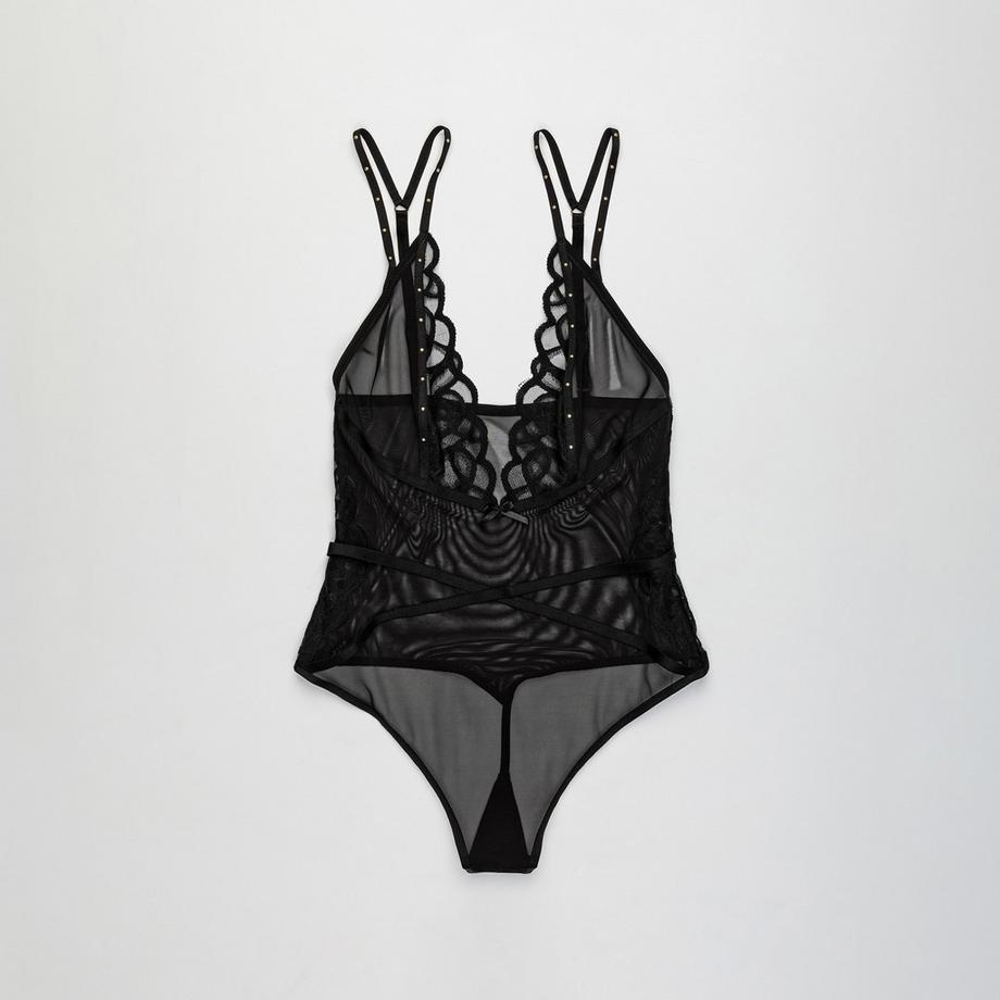 Manor Woman Body Semi-Transparent en Dentelle avec Clous  