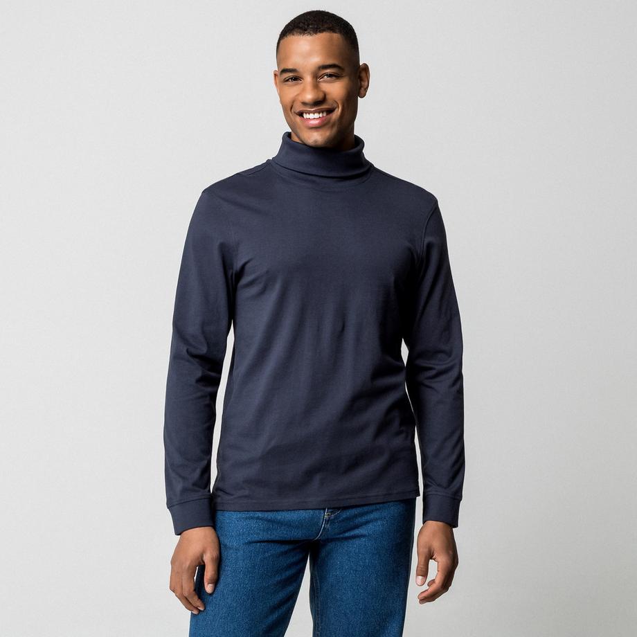 Manor Man Langarm Rollkragen T-Shirt  