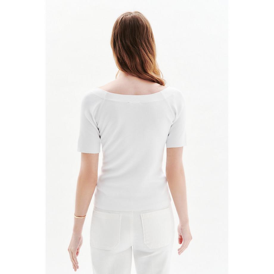 Caroll Pull Encolure Bateau Manches Courtes  