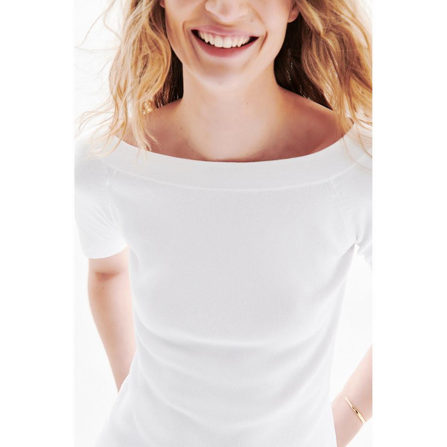 Caroll Pull Encolure Bateau Manches Courtes  