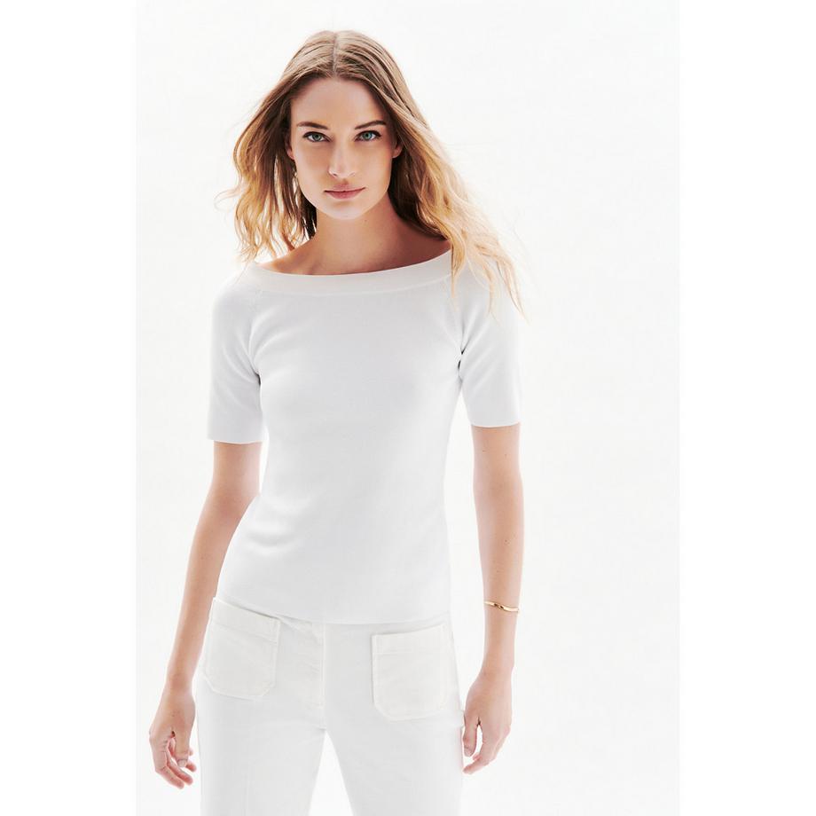 Caroll Pull Encolure Bateau Manches Courtes  