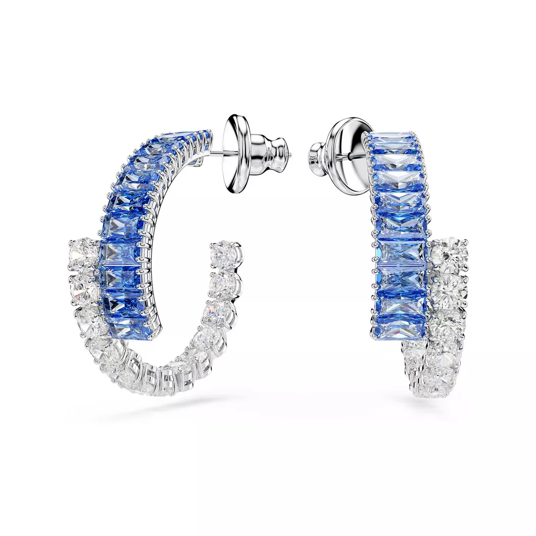 Paar Ohrstecker SWAROVSKI "Schmuck Geschenk Matrix Ohrringe", silber (metallfarben, kristallweiß, kristallweiß), Ohrringe, Damen, Metall, mit Swarovski Kristall, Swarovski Zirkonia (synth.) 2