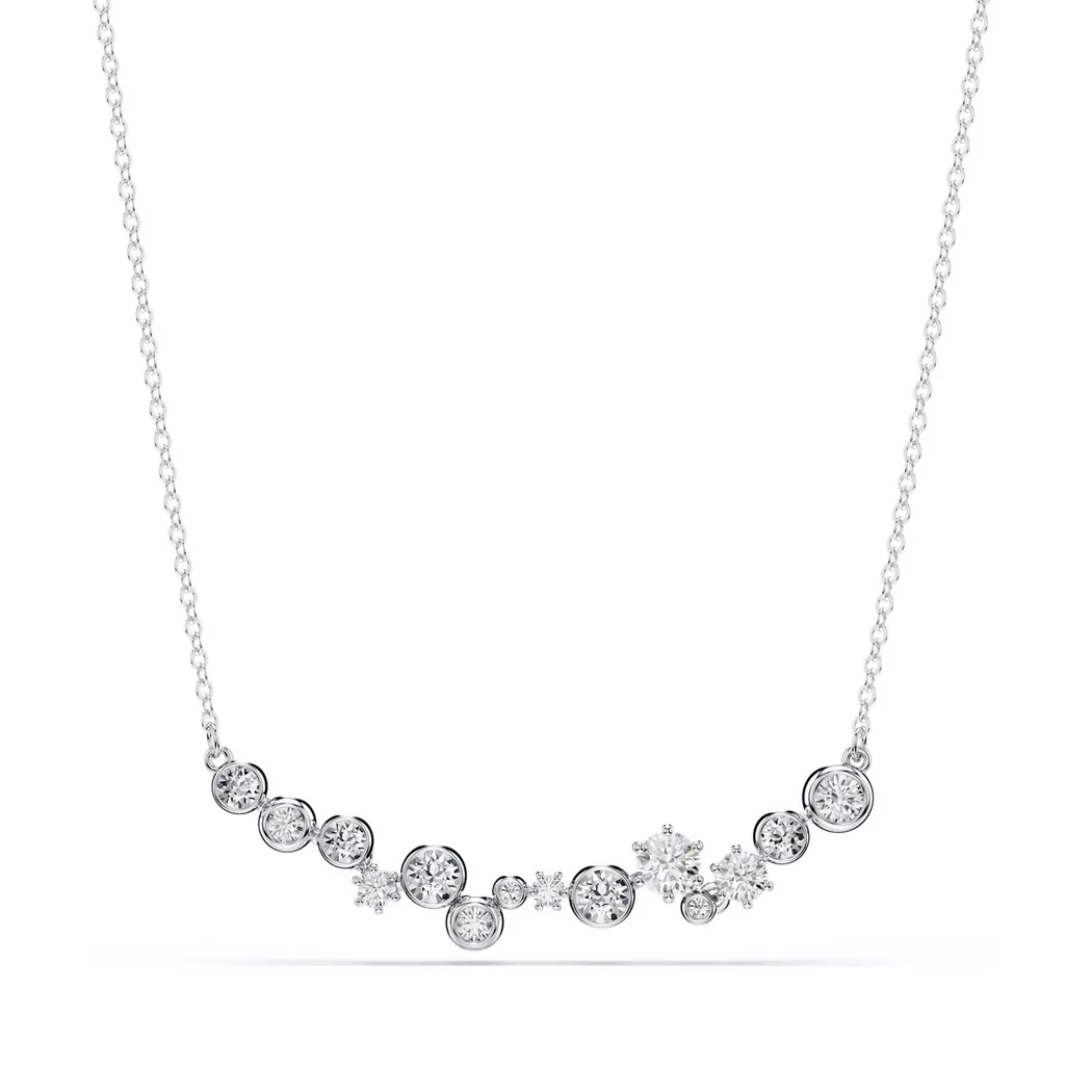 Swarovski Constella Rhodium Plated Mixed Cut White Crystal Necklace 5722473