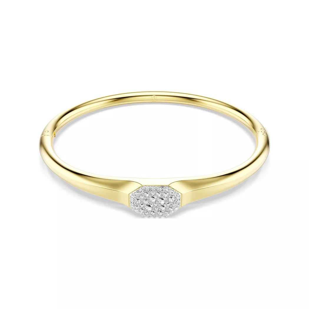 Armreif SWAROVSKI "Schmuck Geschenk Dextera Armreif" Gr. S, gold (gelbgoldfarben, kristallweiß, kristallweiß), Armbänder, Damen, S, Metall, Armreif, mit Swarovski Kristall