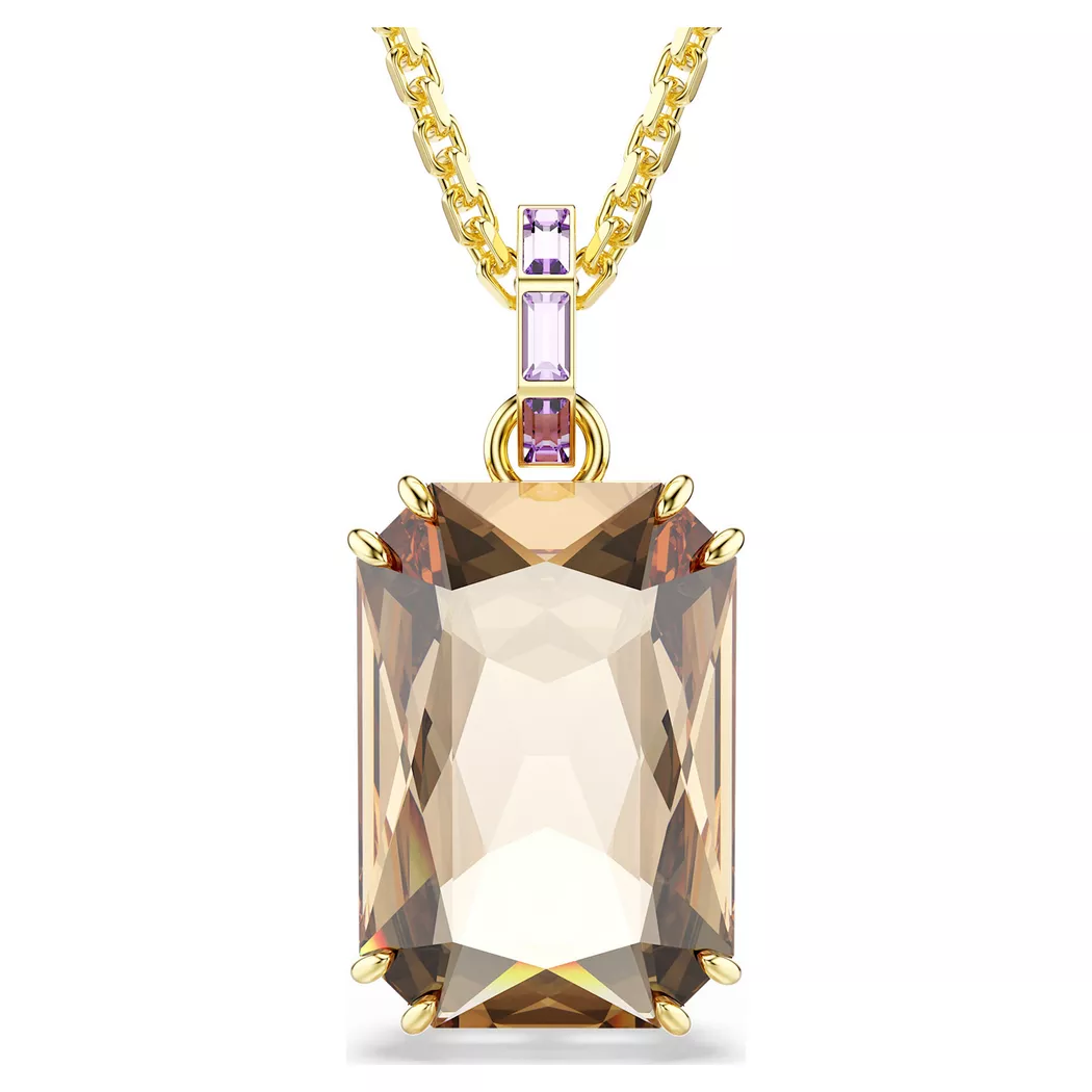 Kette mit Anhänger SWAROVSKI "Schmuck Geschenk Millenia Halskette", gold (gelbgoldfarben, hellbraun, lila), Halsketten, Damen, Metall, mit Swarovski Kristall