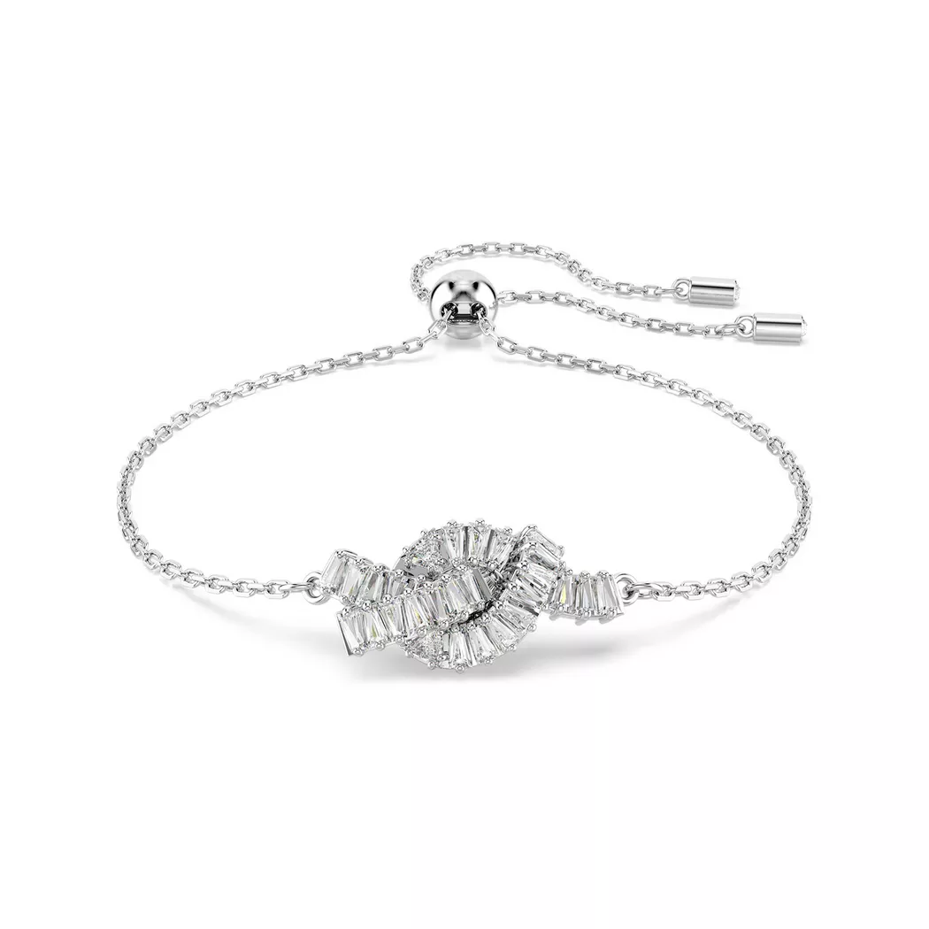 Armband SWAROVSKI "Schmuck Geschenk Matrix Armkette" Gr. M, silber (metallfarben, kristallweiß, weiß, kristallweiß), Armbänder, Damen, M, Metall Perlen, Metall, Perlen, Armband, mit Swarovski Kristall - mit Swarovski Perle 3