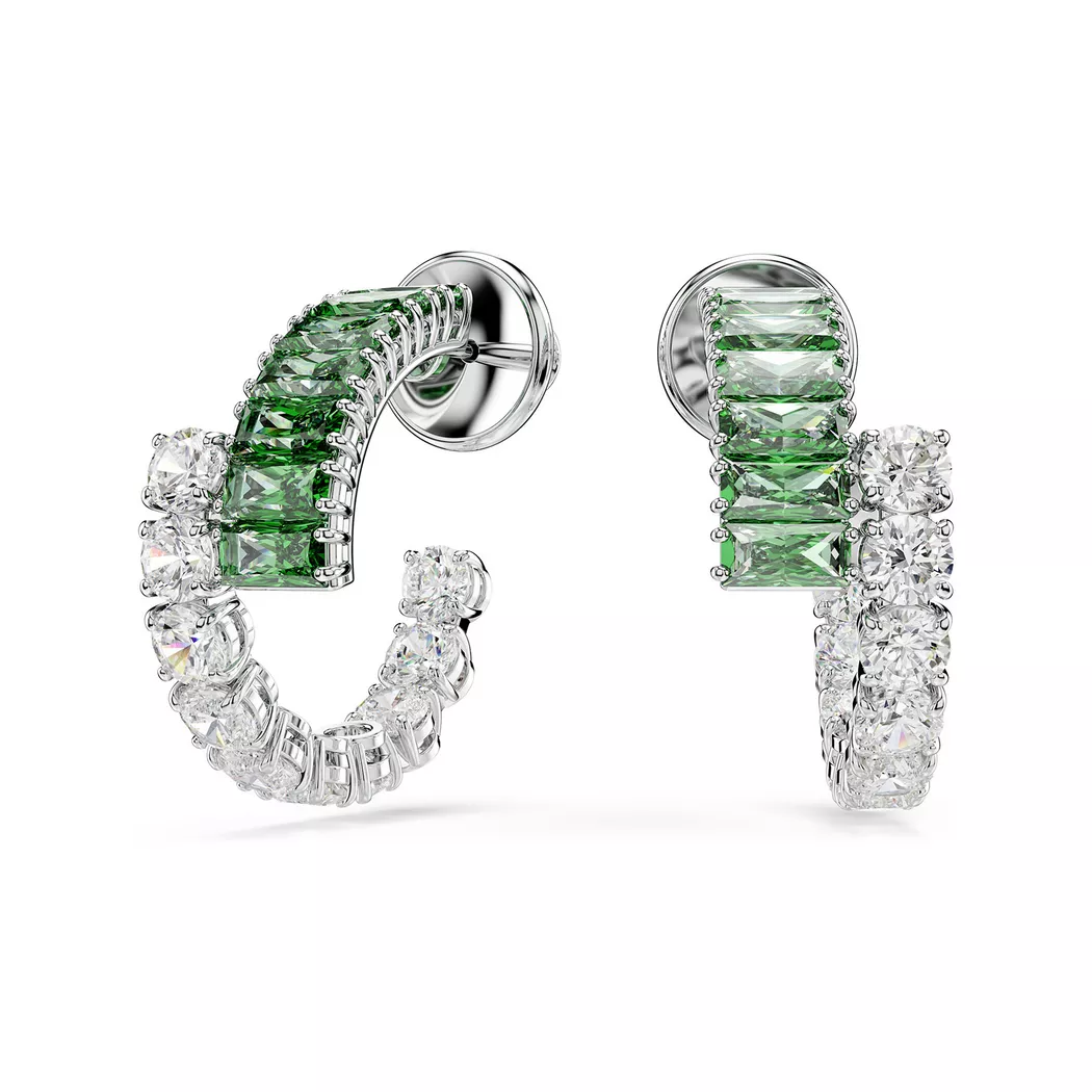 Paar Ohrstecker SWAROVSKI "Schmuck Geschenk Matrix Ohrringe", silber (metallfarben, kristallweiß, kristallweiß), Ohrringe, Damen, Metall, mit Swarovski Kristall, Swarovski Zirkonia (synth.) 3