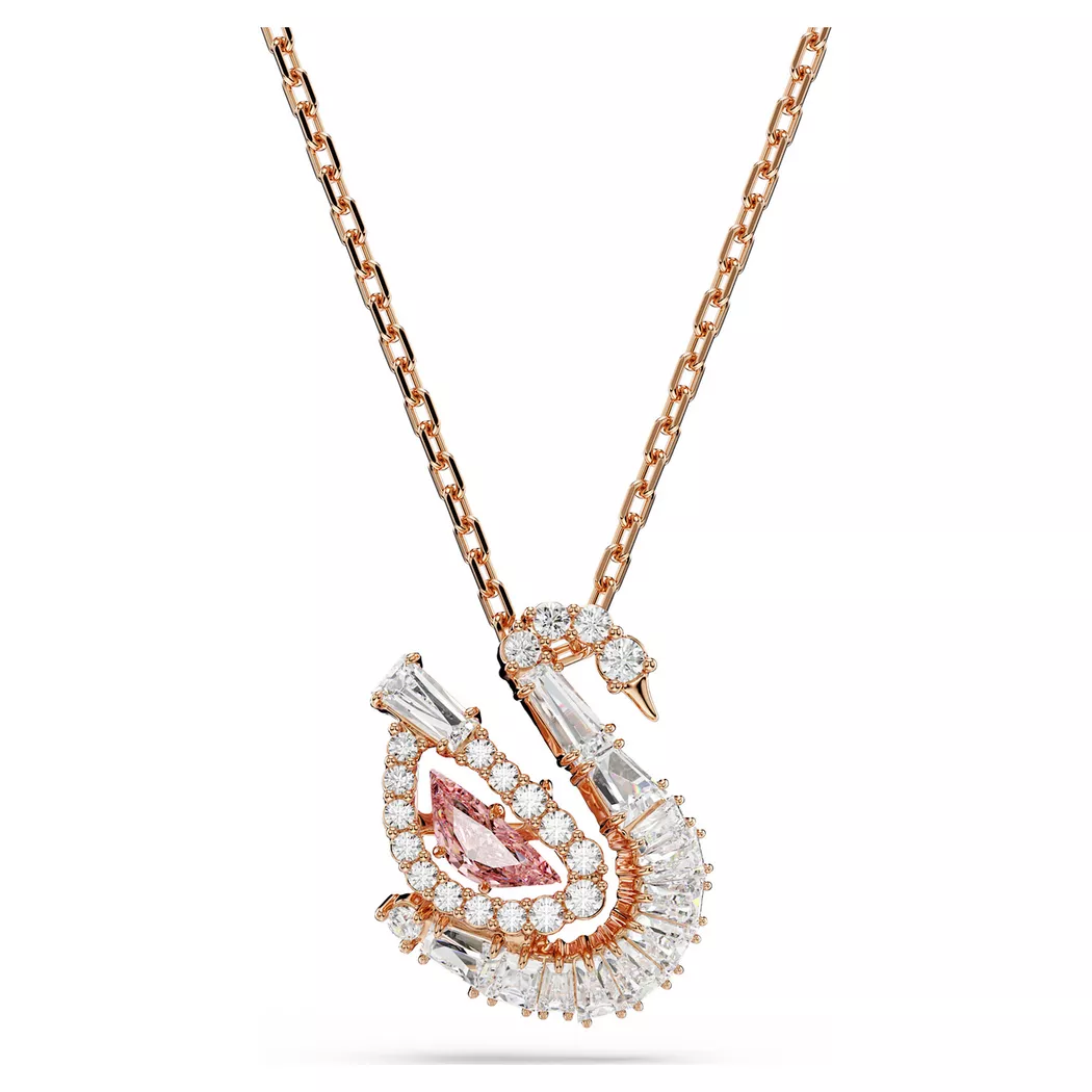 Swarovski - Halskette, Swan, 38cm, Roségoldfarben 2