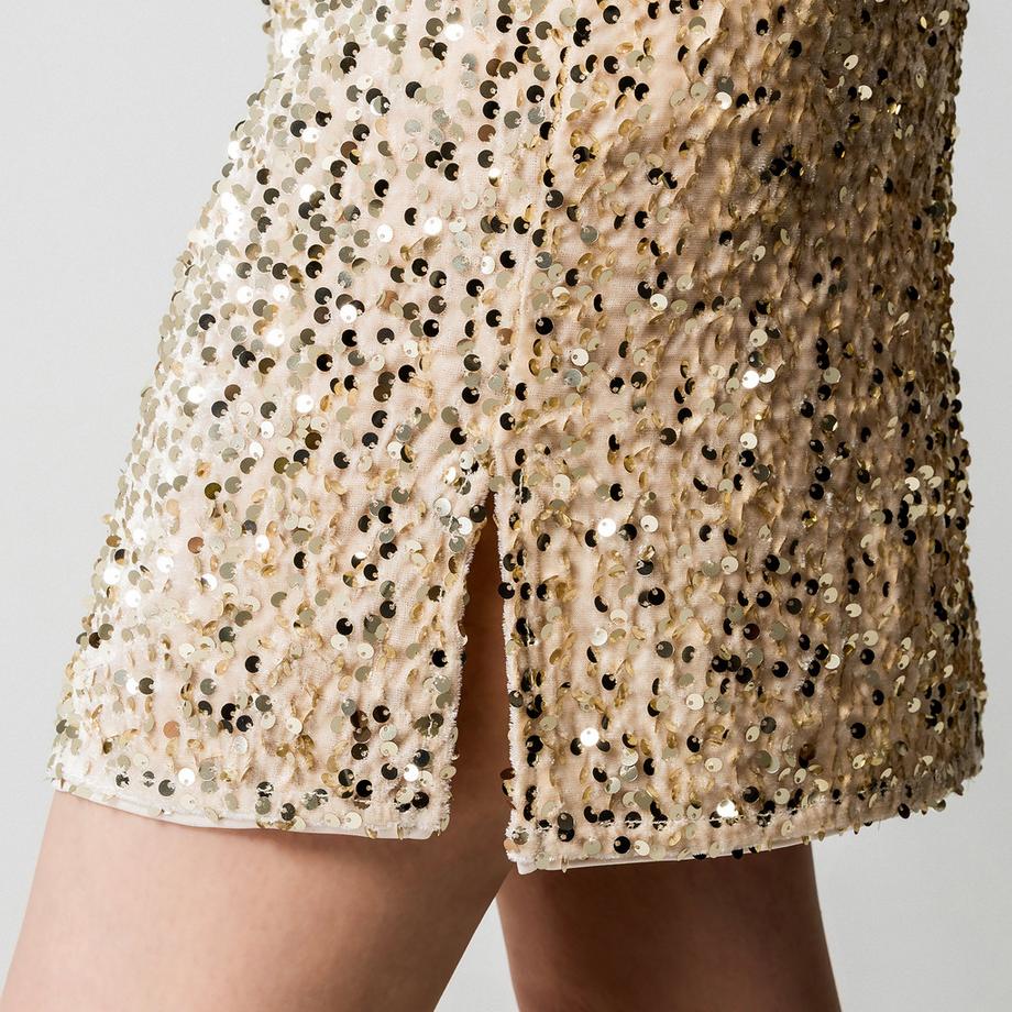 Manor Woman Robe de cocktail Paillettes Col Montant  