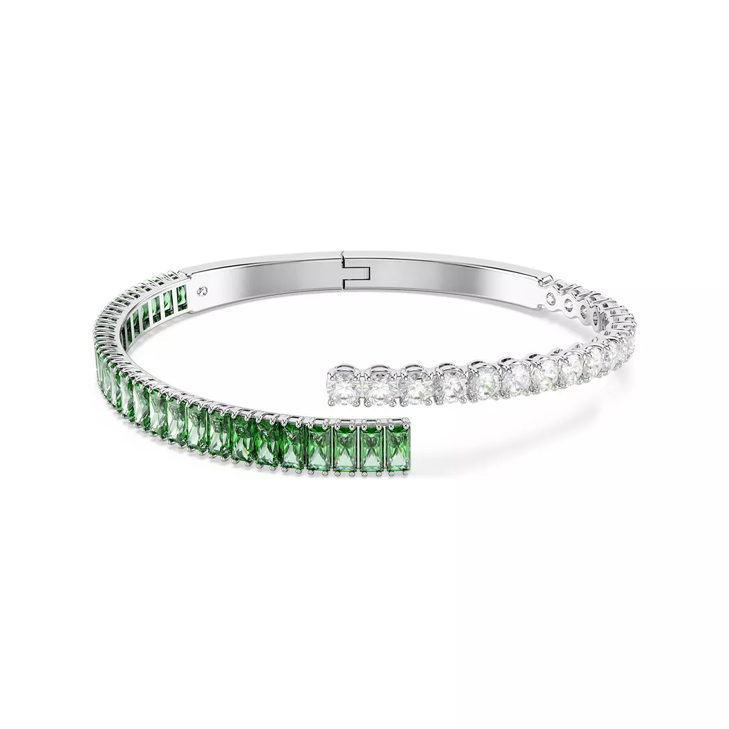 Armreif SWAROVSKI "Schmuck Geschenk Matrix" Gr. S, silber (metallfarben, kristallweiß, kristallweiß), Armbänder, Damen, S, Metall, Armreif, mit Swarovski Kristall