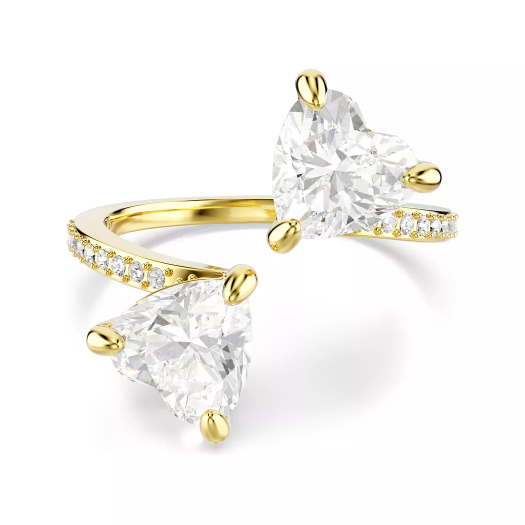 Fingerring SWAROVSKI "Schmuck Geschenk Mesmera Ring" Gr. 58, gold (gelbgoldfarben, kristallweiß), Fingerringe, Damen, 58, Metall, Fingerring, mit Swarovski Kristall, Zirkonia (synth.)