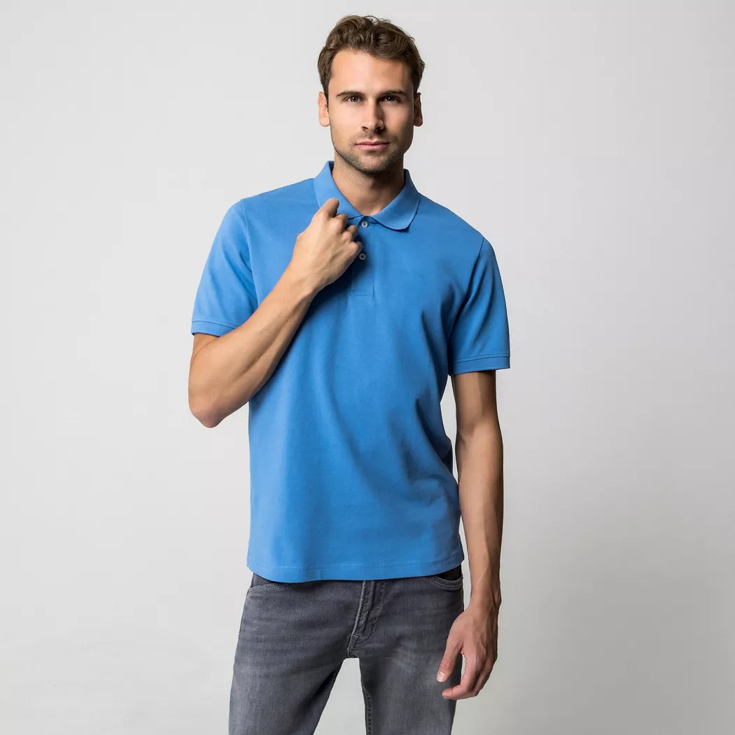 Manor Man - Polo Shirt, für Herren, Taubenblau, Größe M