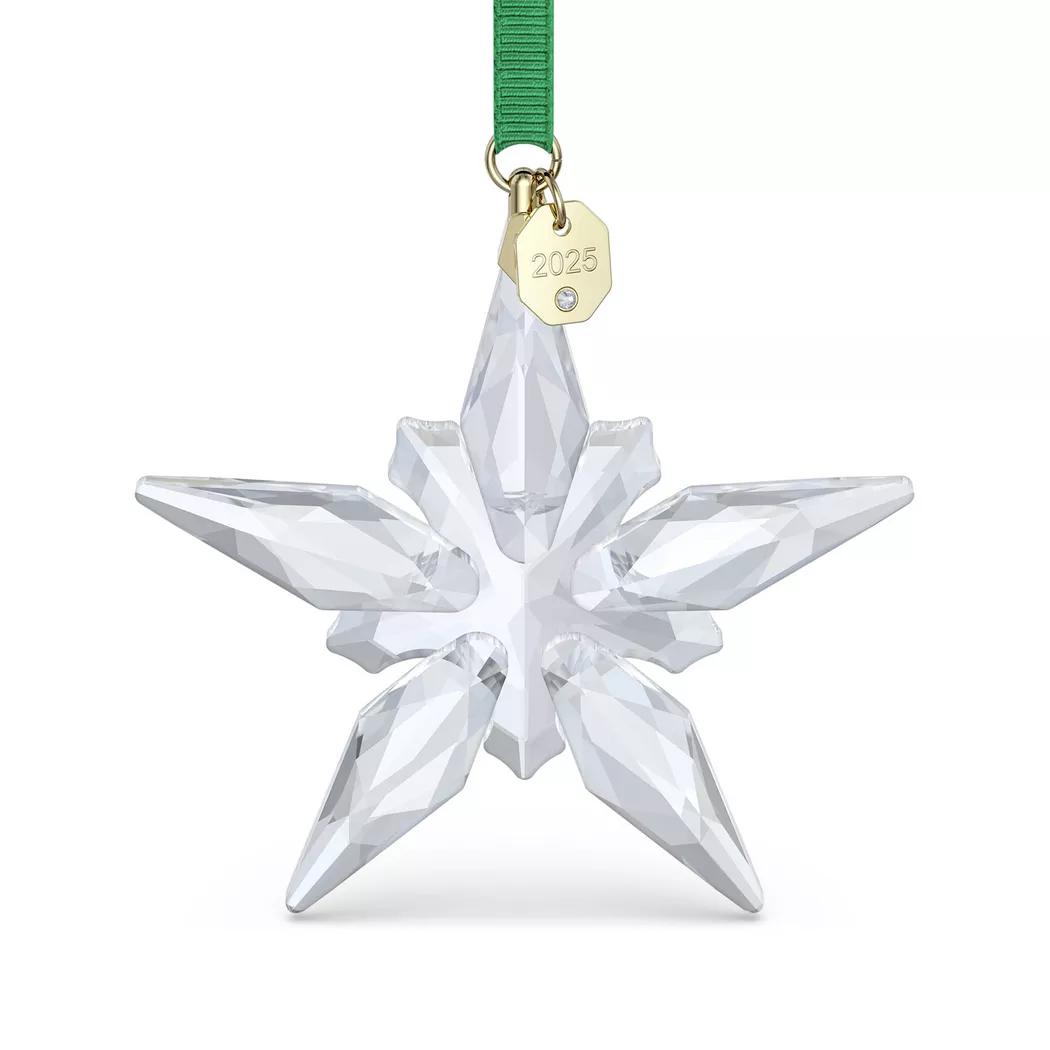 Dekohänger SWAROVSKI "Kristallfigur Sammelfigur Annual Edition Ornament 2025", grün (kristallweiß, goldfarben, grün), Dekohänger, Baumwolle, Kristallglas, Metall, Swarovski Kristall 4