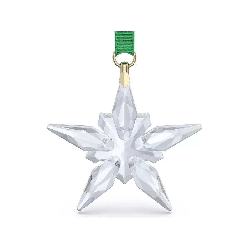 Dekohänger SWAROVSKI "Kristallfigur Sammelfigur Annual Edition Ornament 2025", grün (kristallweiß, goldfarben, grün), Dekohänger, Baumwolle, Kristallglas, Metall, Swarovski Kristall 7