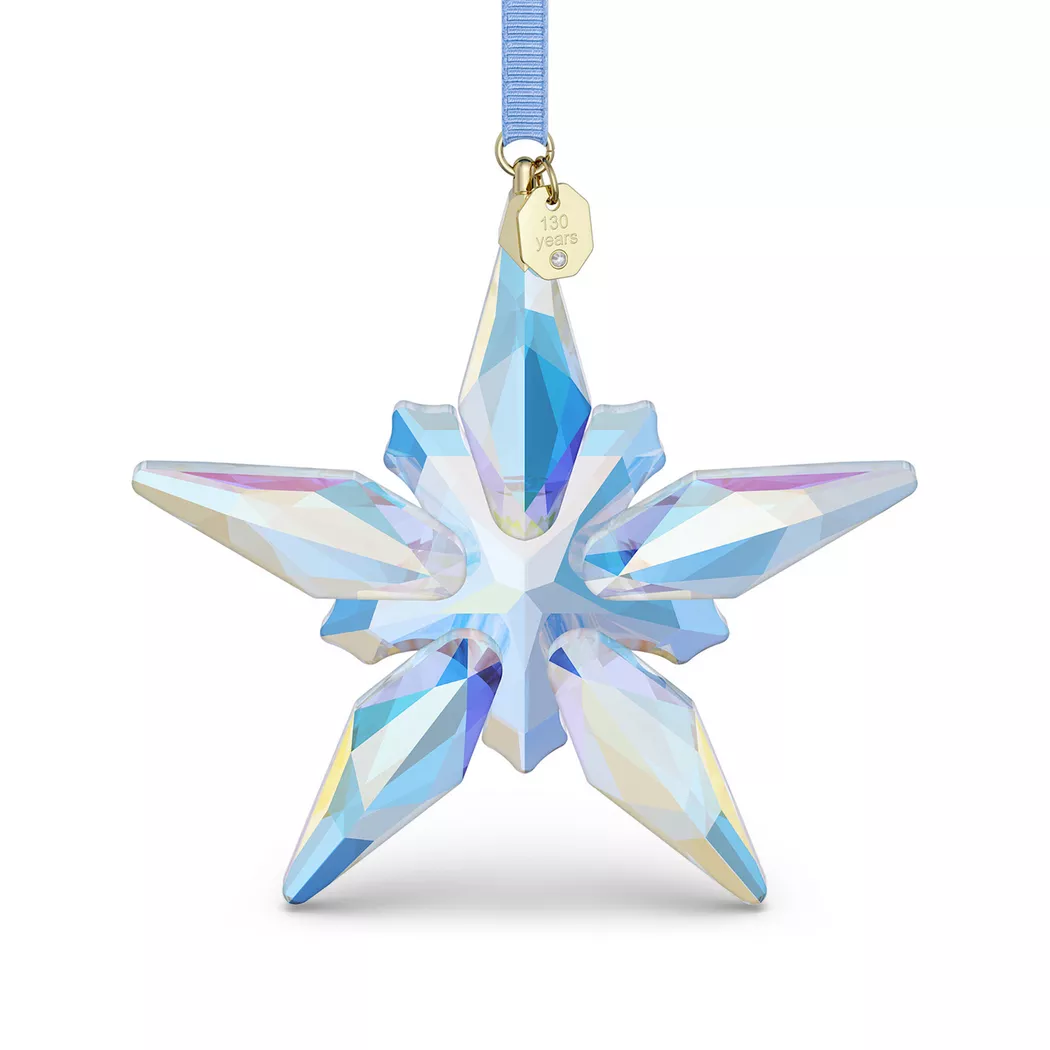 Dekohänger SWAROVSKI "Kristallfigur Sammelfigur Annual Edition Ornament 2025", grün (kristallweiß, goldfarben, grün), Dekohänger, Baumwolle, Kristallglas, Metall, Swarovski Kristall 3