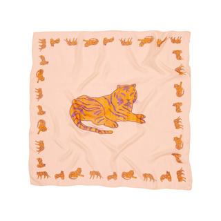 BECKSÖNDERGAARD Foulard en Soie Imprimé Tigre  