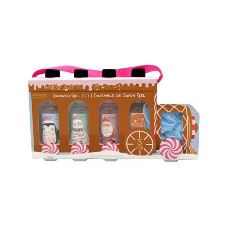 Upper Canada  5-teiliges Duschgel-Set mit Badepouf - Lebkuchenbahn 