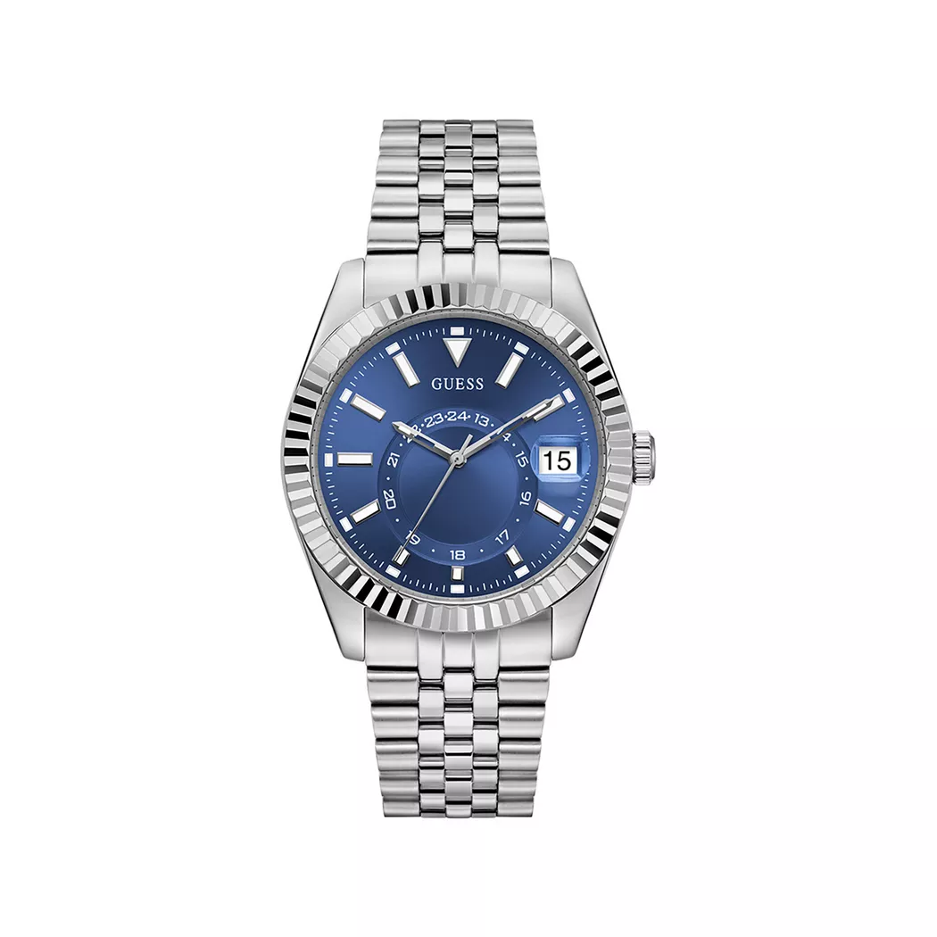 Guess - Analoguhr, Jaden, 42mm, Silber
