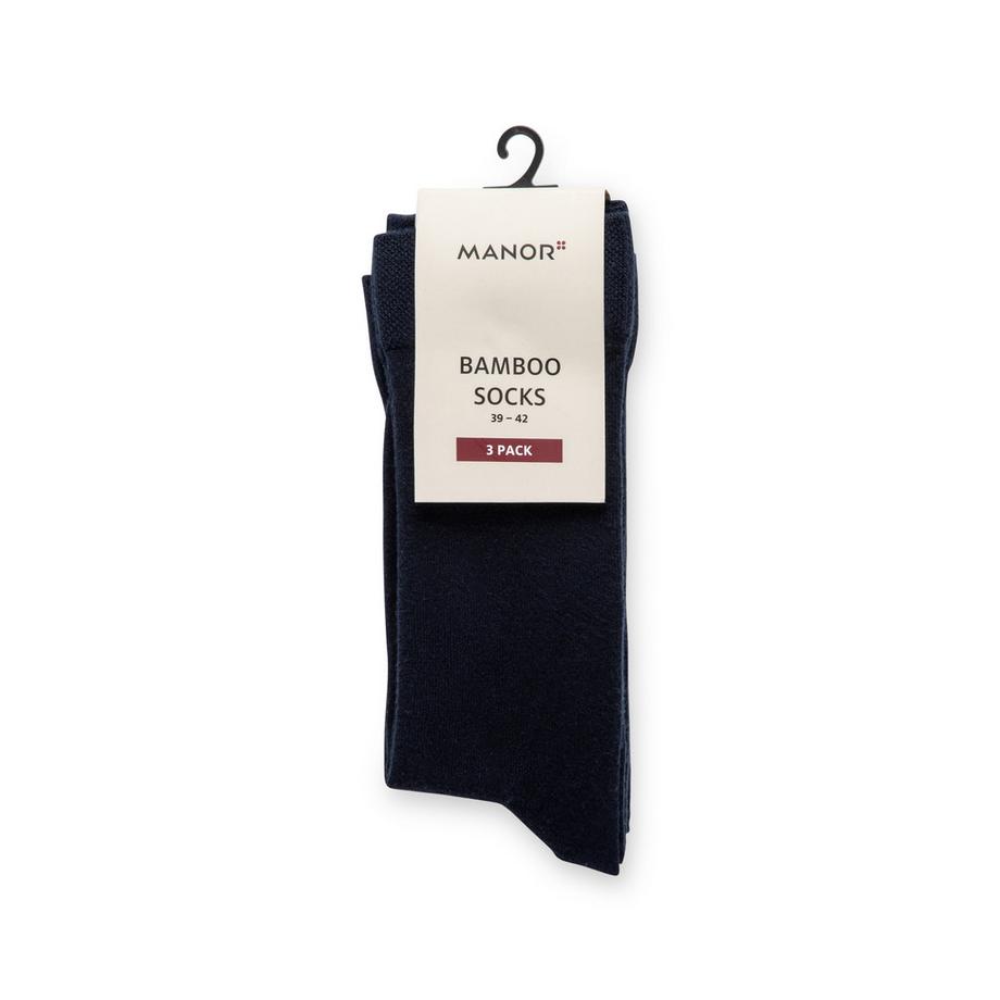 Manor Man Lot de 3 paires de chaussettes hauteur mollet  