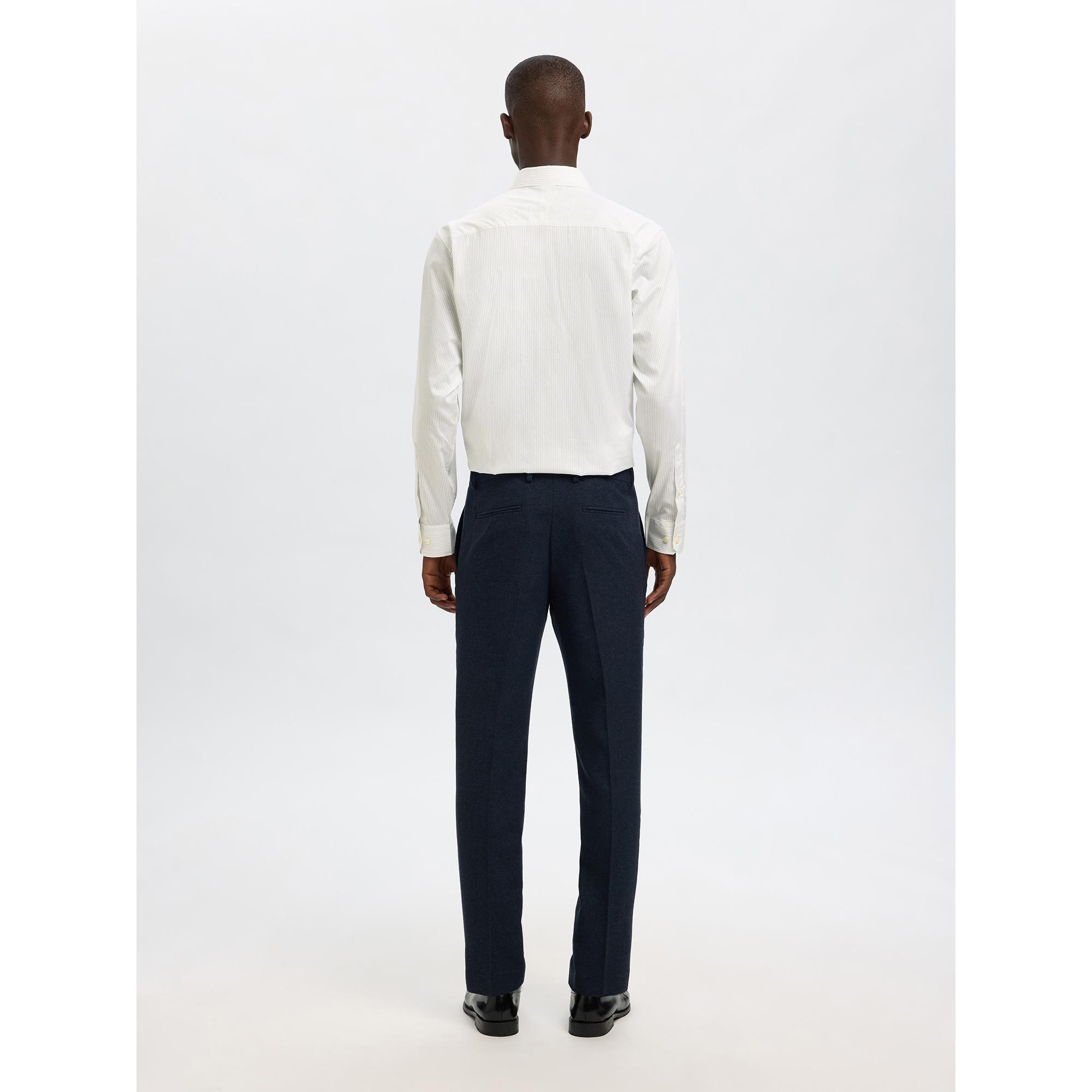 SELECTED SLHTeller FN Relaxed Crew Neck Camicia a Righe Maniche Lunghe  