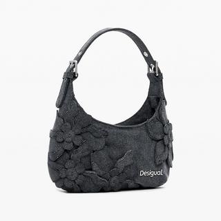 Desigual Sac bandoulière en denim floral  