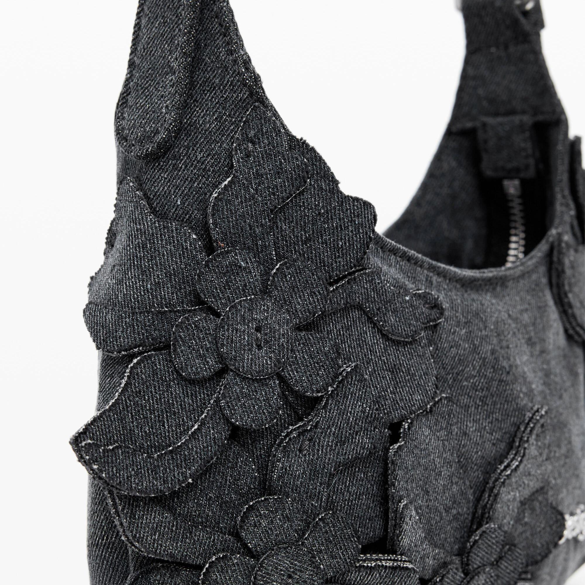 Desigual Sac bandoulière en denim floral  