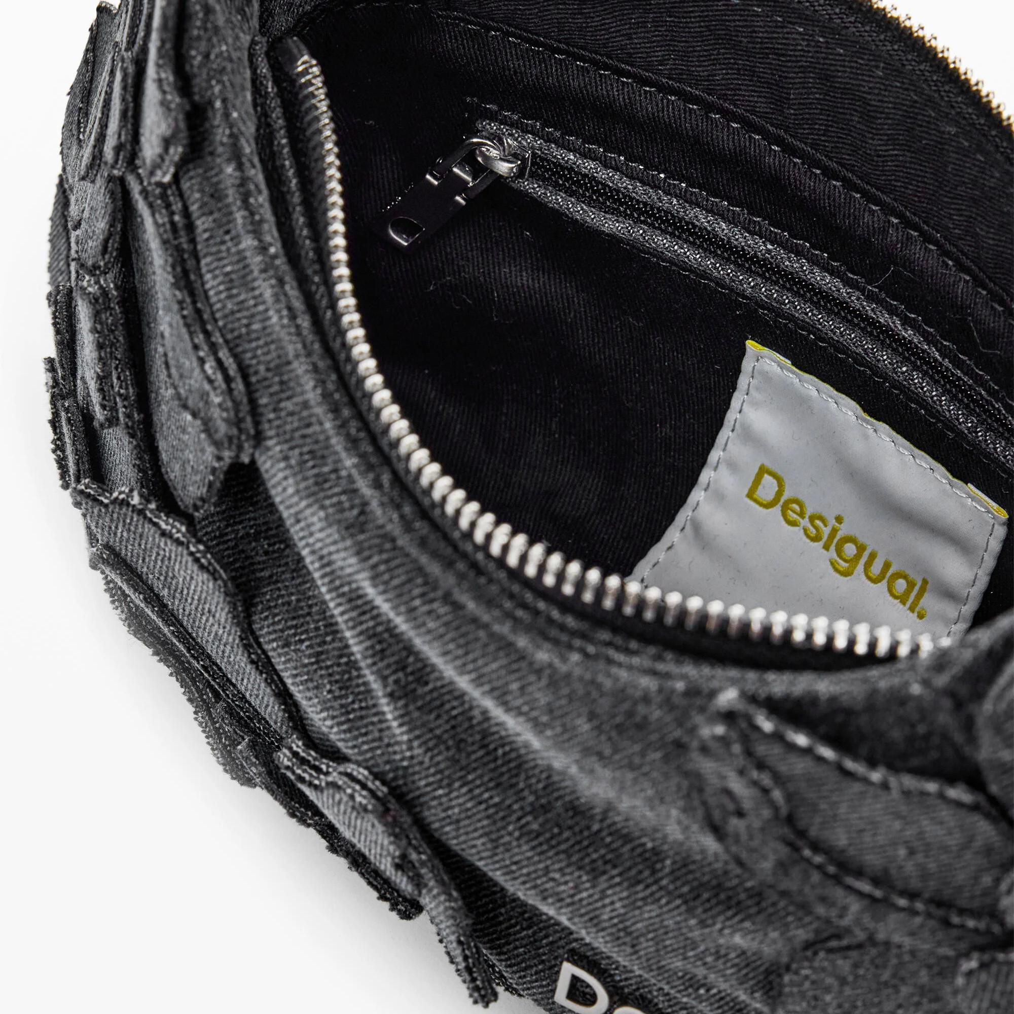 Desigual Sac bandoulière en denim floral  