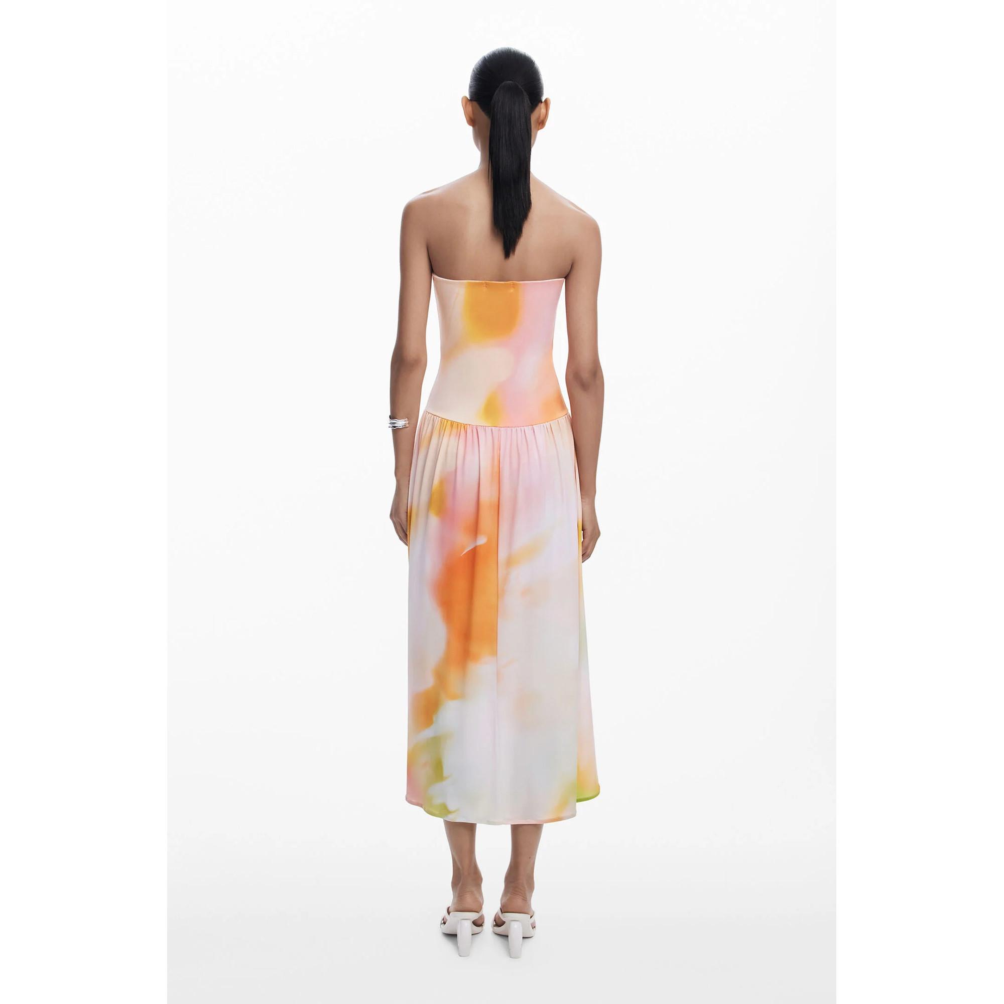 Desigual Abito Midi Off Shoulder Sfumato con Top Halterneck  