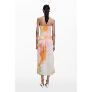 Desigual Abito Midi Off Shoulder Sfumato con Top Halterneck  