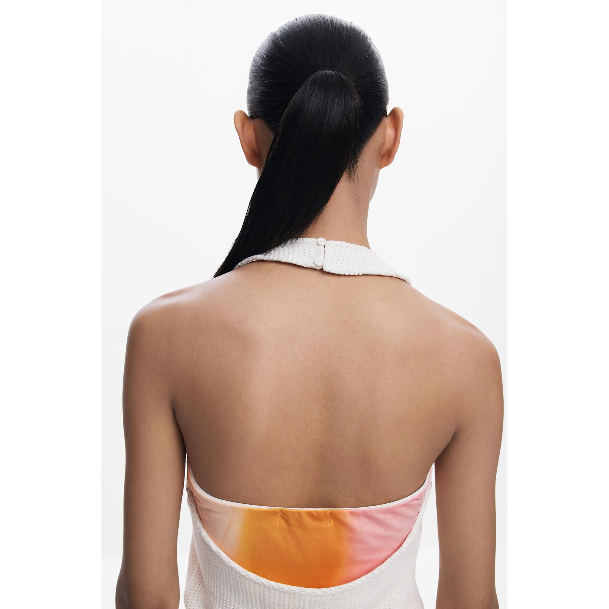 Desigual Abito Midi Off Shoulder Sfumato con Top Halterneck  