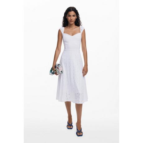 Desigual Lochstickerei Midikleid  