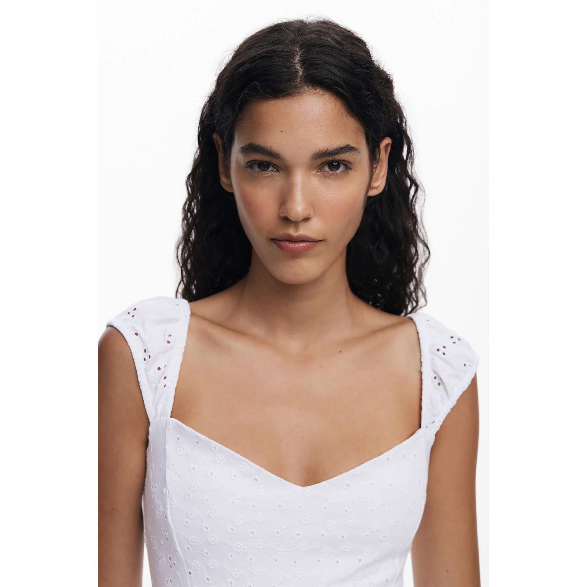 Desigual Lochstickerei Midikleid  