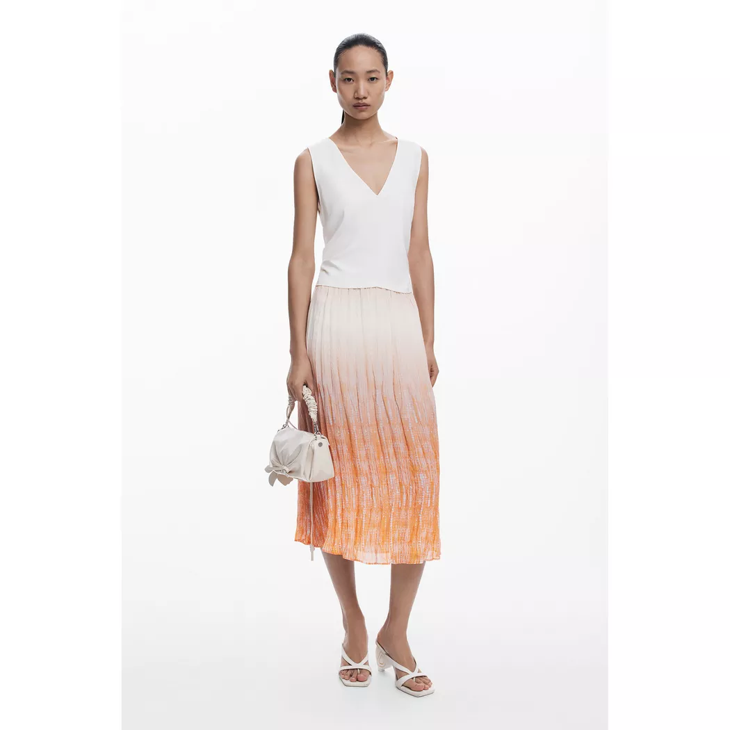Desigual Robe fleurs latérales ORANGE S female