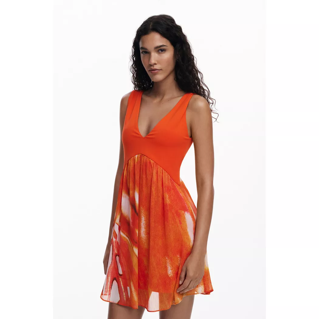 Desigual Robe fourreau fleurs ORANGE M female