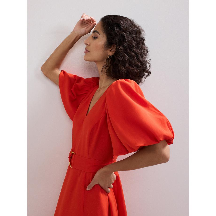 Phase Eight Abito Midi Maniche a Palloncino con Cintura  