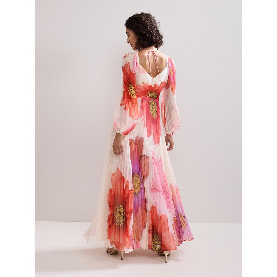 Phase Eight Plissiertes Maxikleid mit Blumenmuster  