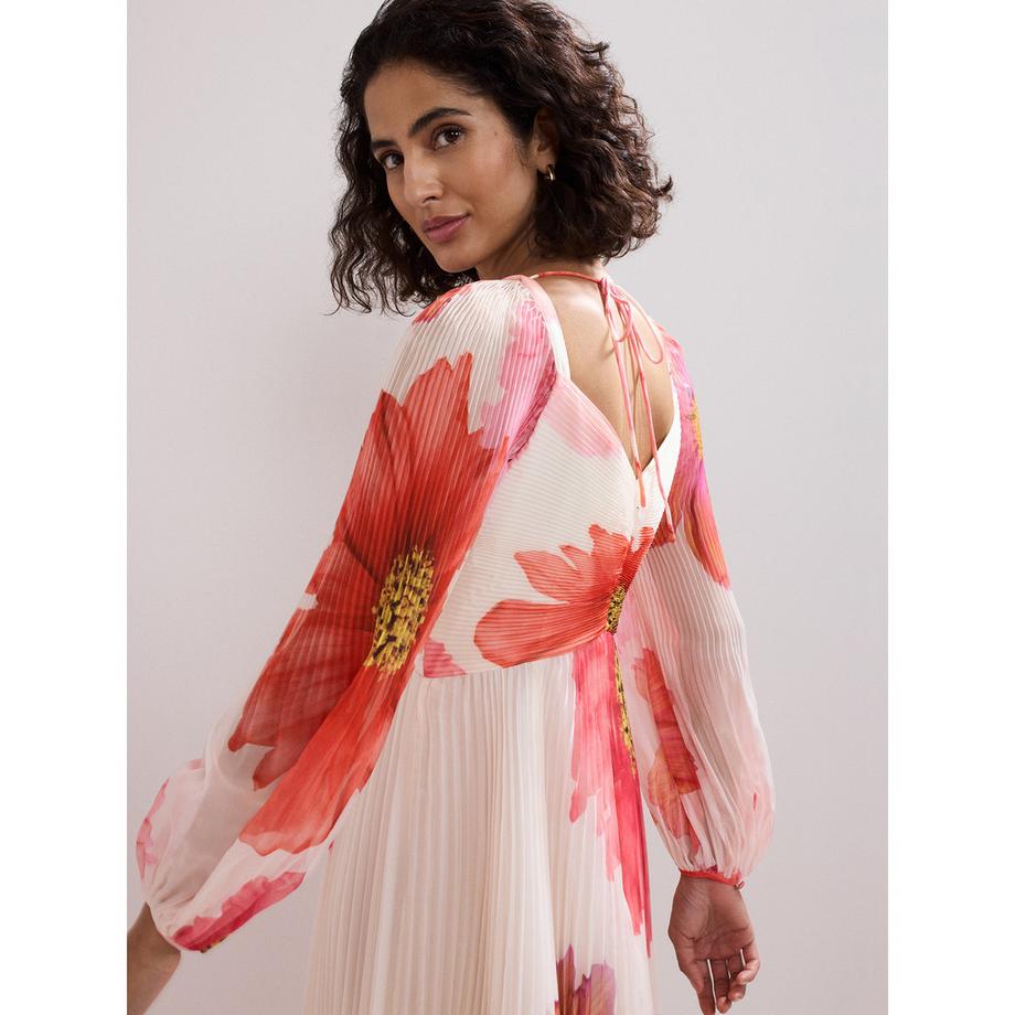 Phase Eight Plissiertes Maxikleid mit Blumenmuster  