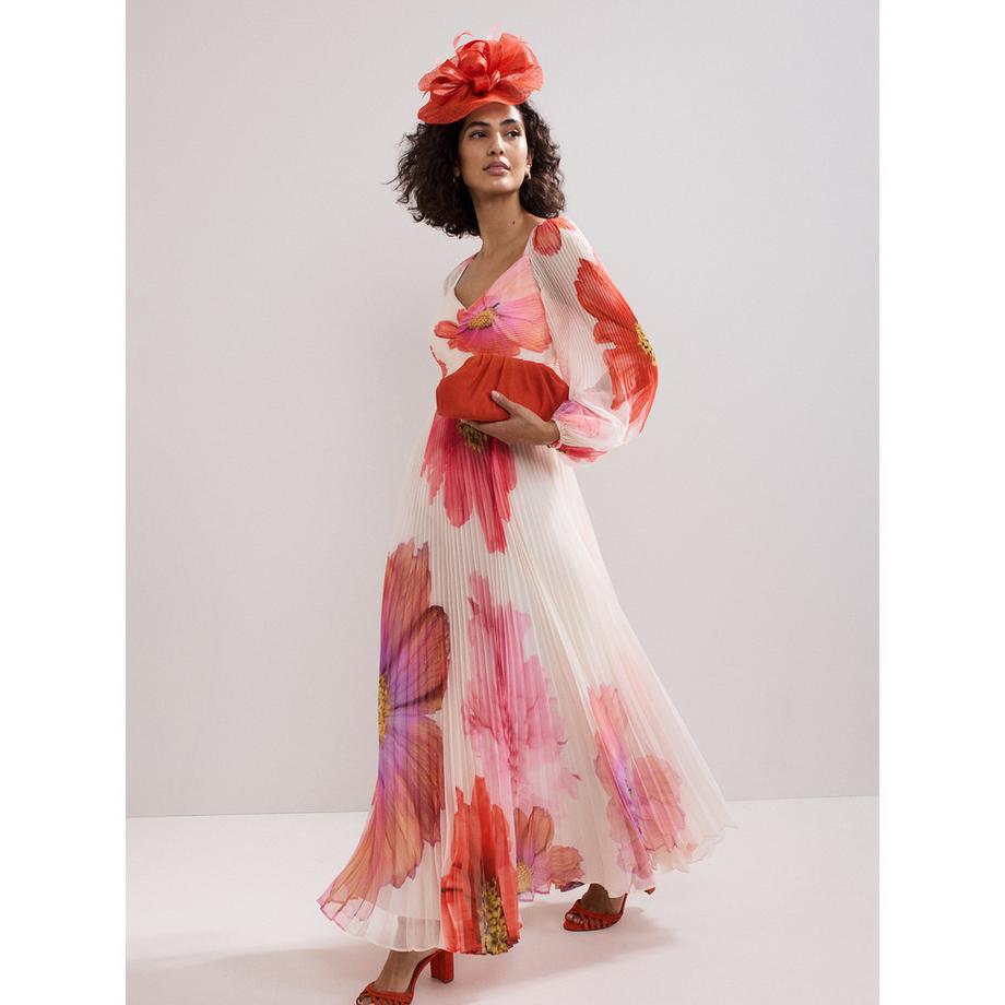 Phase Eight Plissiertes Maxikleid mit Blumenmuster  