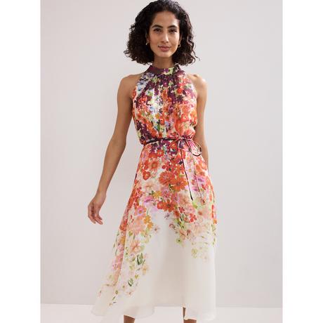 Phase Eight Geblümtes Halterneck Midikleid  