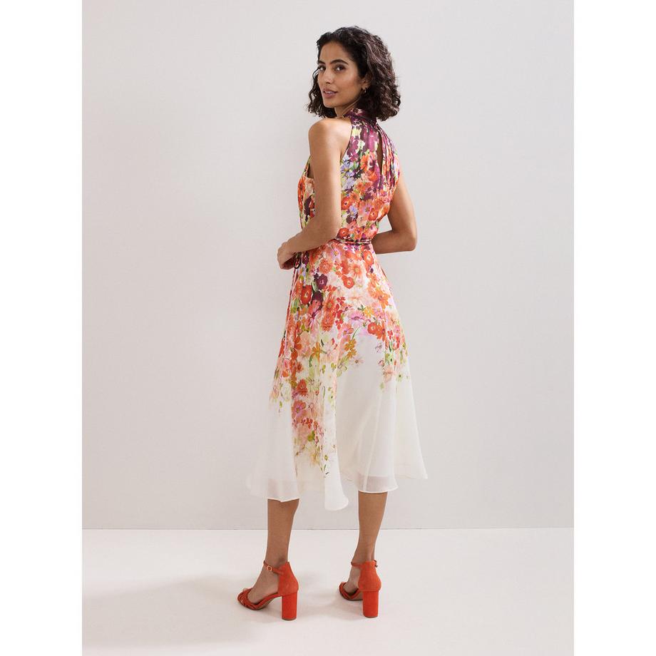 Phase Eight Abito Midi Floreale Collo all'Americana  