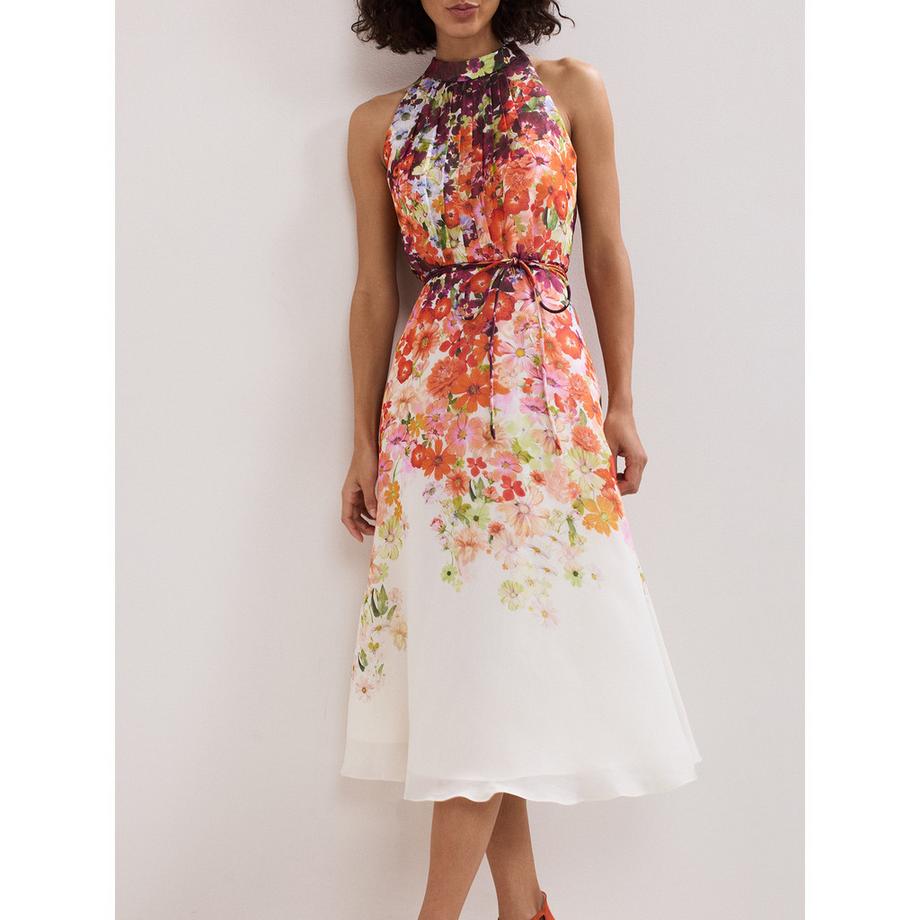 Phase Eight Abito Midi Floreale Collo all'Americana  