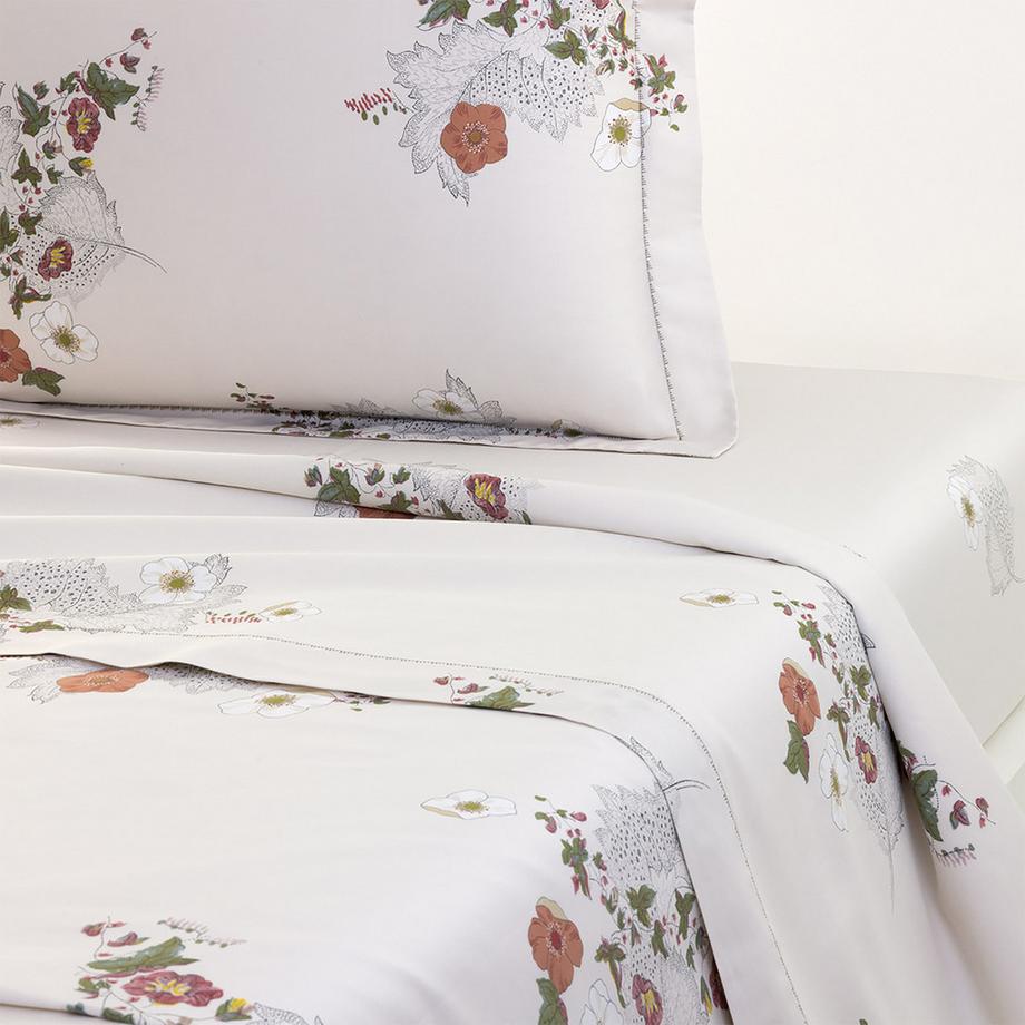 Yves Delorme Corolles Taie d'oreiller motif floral  