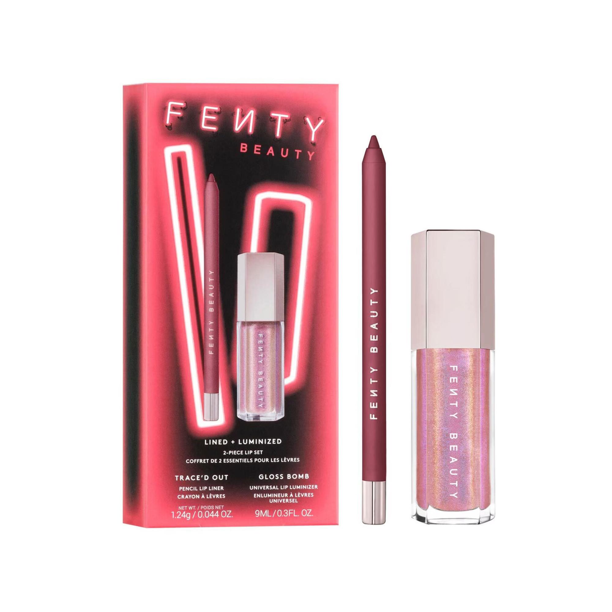 Fenty Beauty By Rihanna  Lined + Luminized Duo - Matita Labbra Trace'd Out e Gloss Bomb 