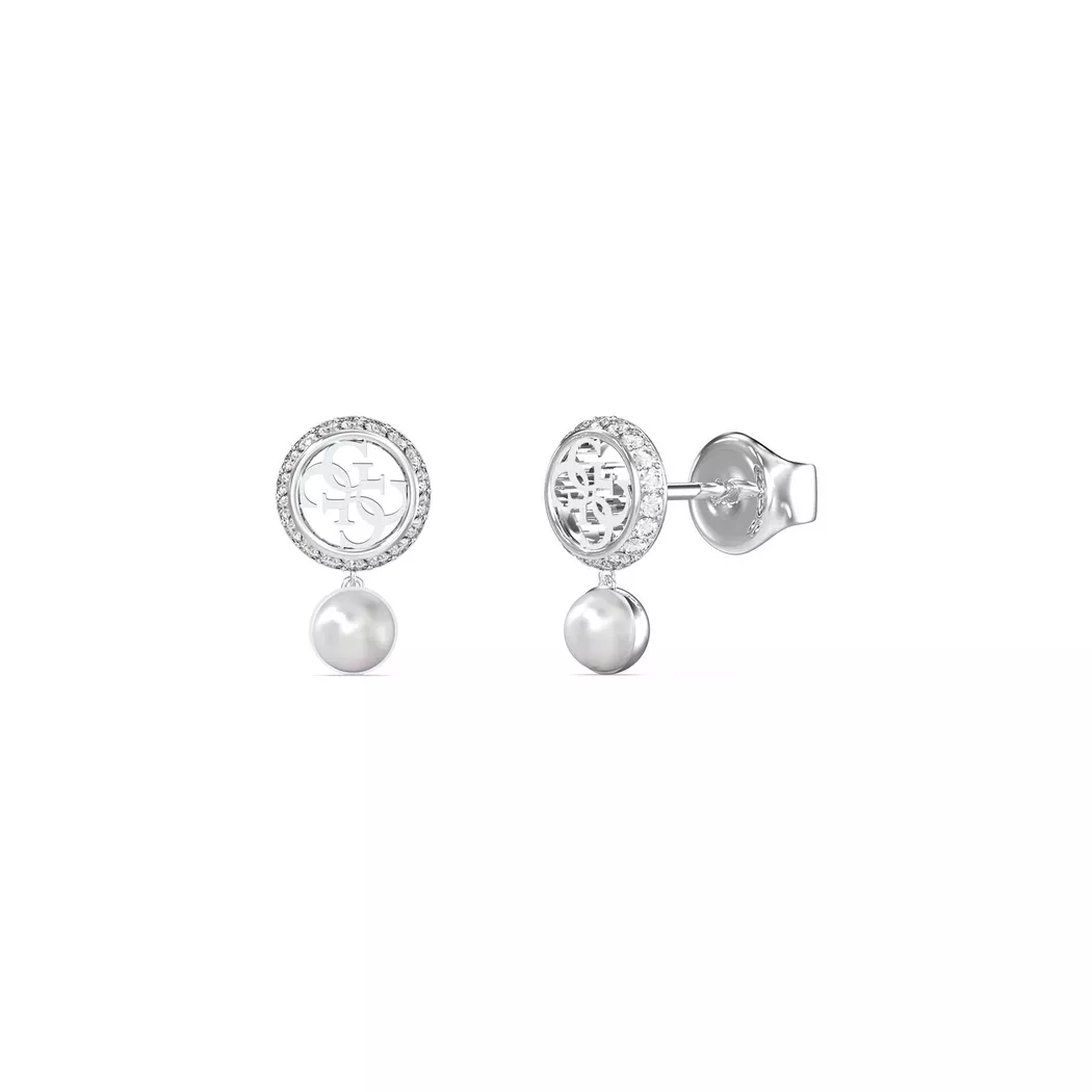 Guess - Ohrringe, Tiny Pearly, 15mm, Silber