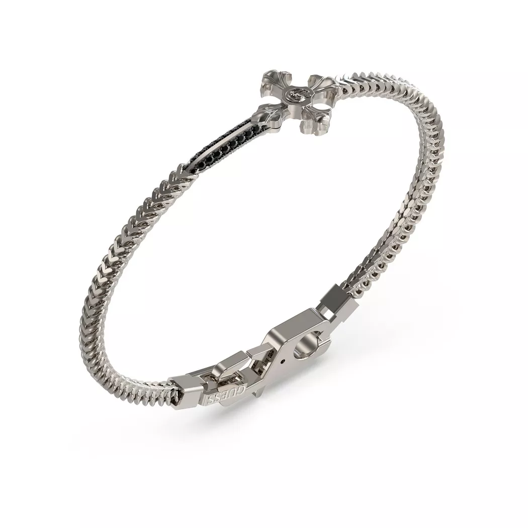 Guess - Armband, Rebel Knight, 19cm, Grau
