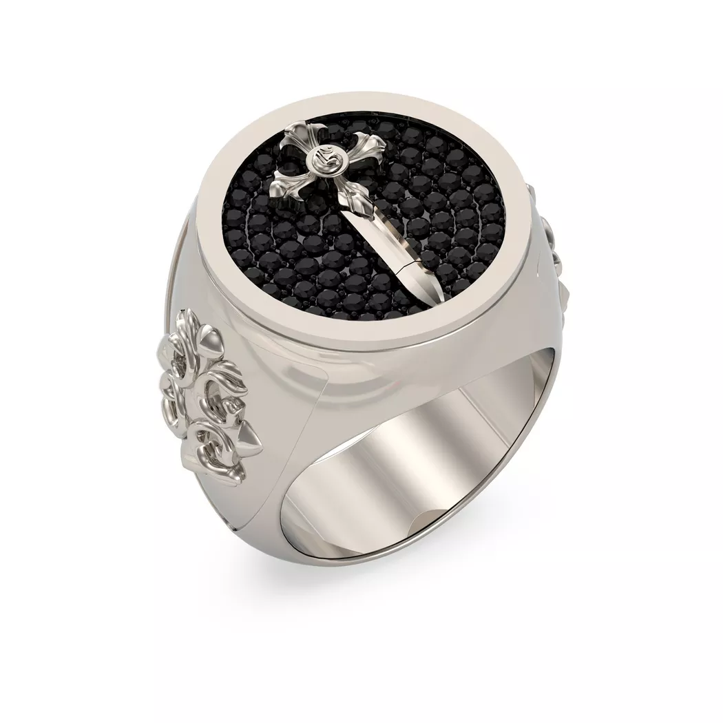 Guess - Ring, Rebel Knight, 64, Grau
