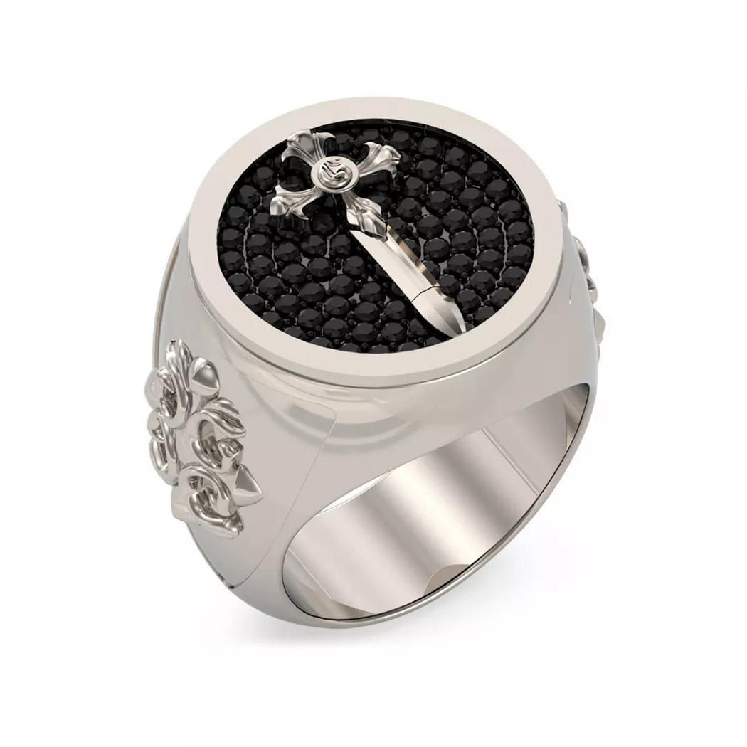 Guess - Ring, Rebel Knight, 66, Grau
