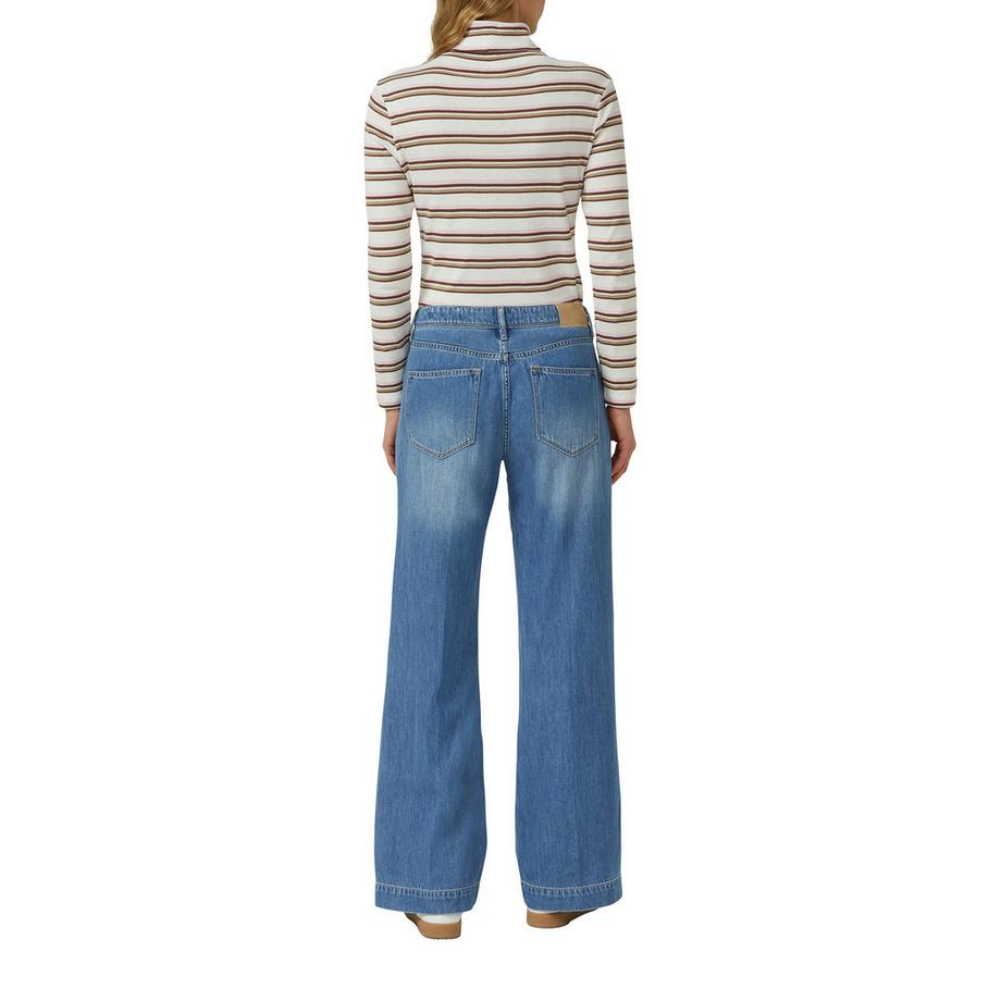 S. Oliver Red Label Gestreiftes Langarm Rollkragen T-Shirt  