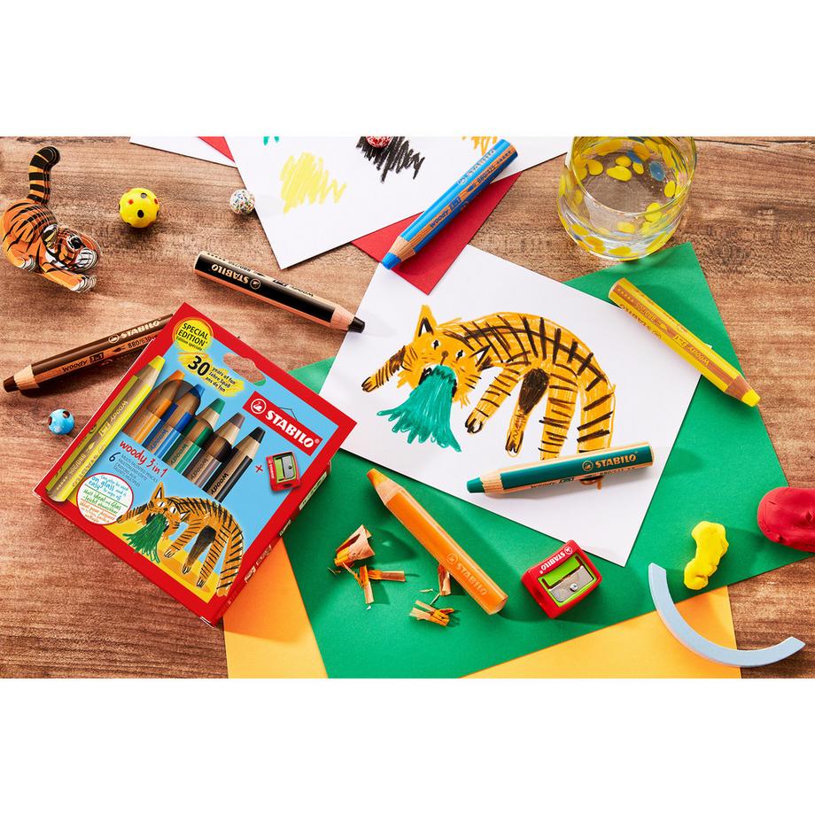 STABILO Farbstift Set Woody 3in1 Tiger 