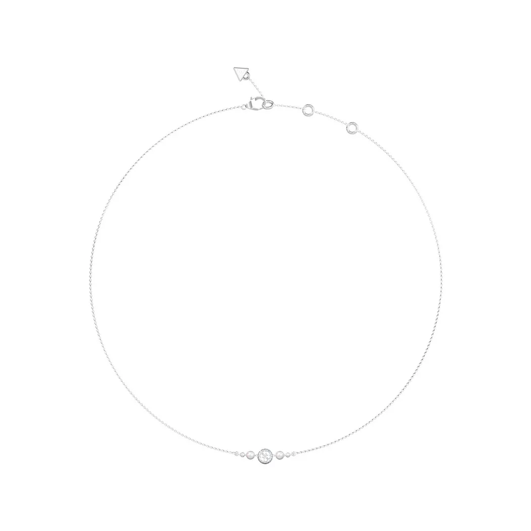 Guess - Halskette, Tiny Pearly, 40.5CM, Silber